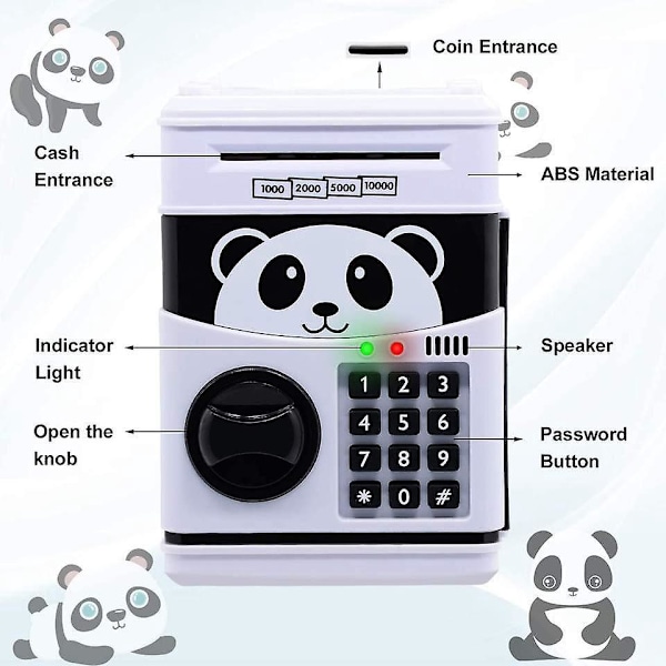 Mini ATM Spargris för Pojkar och Flickor - Säker Pengspåse med Lösenord och Automatisk Seddelfack
