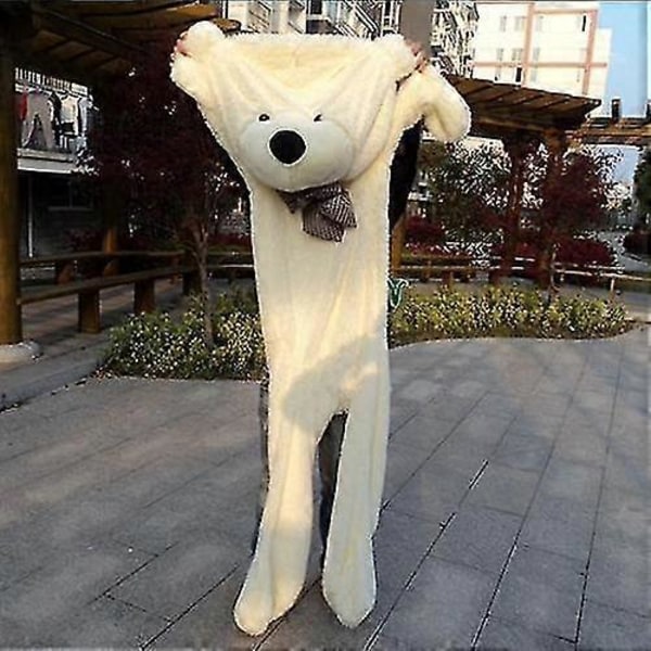 80-180cm Teddybjørn Plysjleker Mykt Ytre Skinn Og Utstoppede Dyr Bjørnekåpe Zekai hvit 100cm