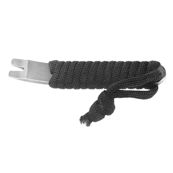 Stainless Steel Pocket Pry Bar with Paracord MultiPurpose Mini Crowbar Crank Scraper(Black )