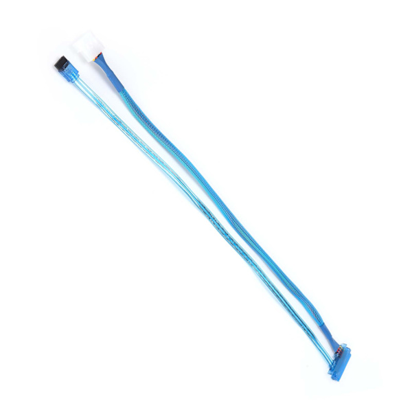 SATA3.0-kabel 7+15Pin 4Pin hane till hona hårddisk strömkabel för 2.5/3.5in HDD