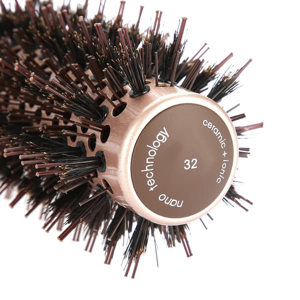 Højkvalitets Anion Antistatisk Rund Hårbørste Salon Styling Børste Kaffe (32mm)