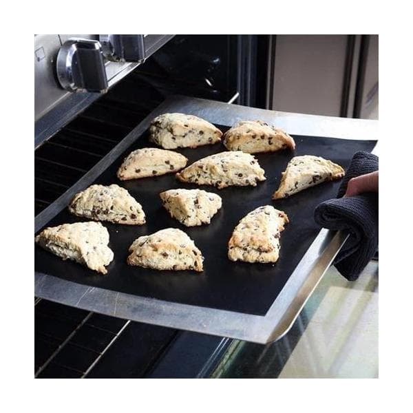 9-pakke Grillmatte, Ovnmatte, Bakematte - Non-stick - 40x33 Svart Black 9-Pack