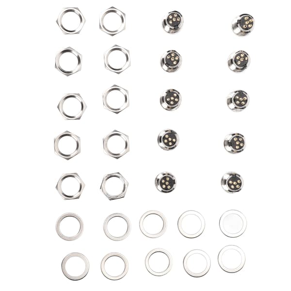 XLR Jack-kontakt 5-pinners hannmetall XLR-pluggpanelmontering med 3-pinners base for mikrofon