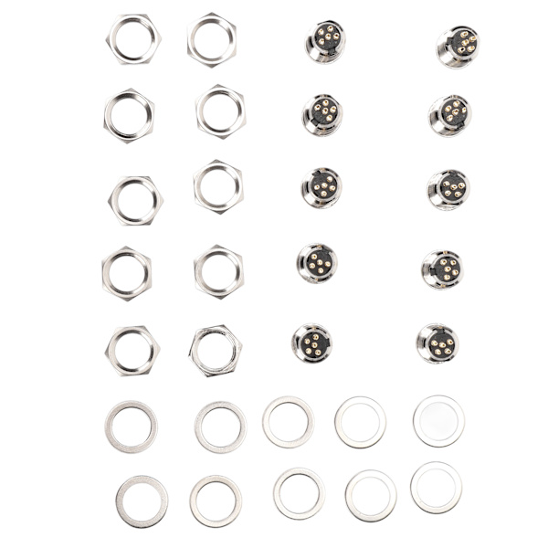XLR Jack Socket 5 Pin Han Metal XLR Stik Panelmontering med 3 Pin Base til Mikrofon