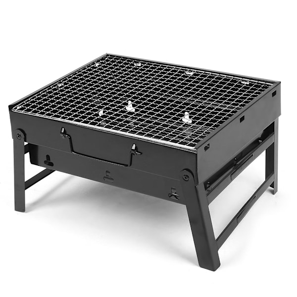Bærbar rustfri stål foldbar grill BBQ kulgrill til camping udendørs
