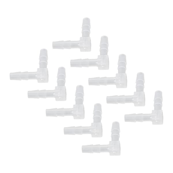 10 stk. Albue Slange Studs Plastik Fitting 90 Grader Lige Barb Joint Adapter L Form til Akvarium 4mm