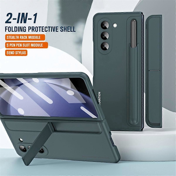 Etui til Galaxy Z Fold 5 med sammenleggbar skjerm og penneholder, svart