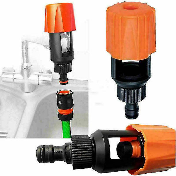 Universal Kran till Trädgårdsslang Koppling - 2 Stycken (Grön/Orange)