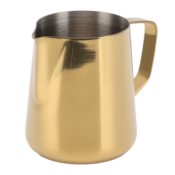 Melkeskummer i rustfritt stål, melkekanne, melkeskummer for kafé, 350 ml, gull