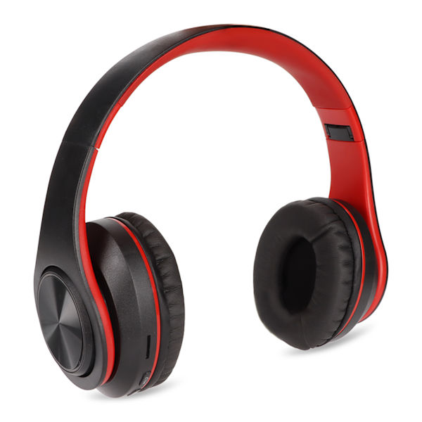 Trådløst headset Stereo Noise Cancelling Foldbare Bluetooth-hovedtelefoner til mobiltelefon PC Rejsespil Sort med rød