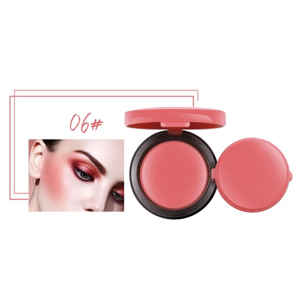 Ansiktssminke Blush Puder Matt Rouge Highlighter Kosmetikkpalett 6#