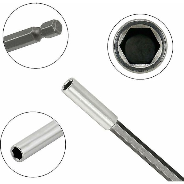 Magnetisk förlängningsstång för elektrisk borr, bitförlängningshållare 1/4 Hex Längd 75/100/150mm