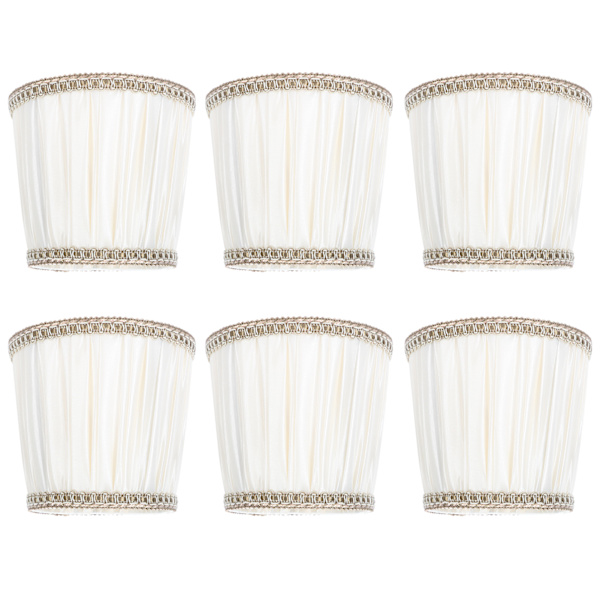 6 Stk Stof Lampeskærm Moderne Lysekrone Bordlampe Cover til E14 Screw Home Accessory