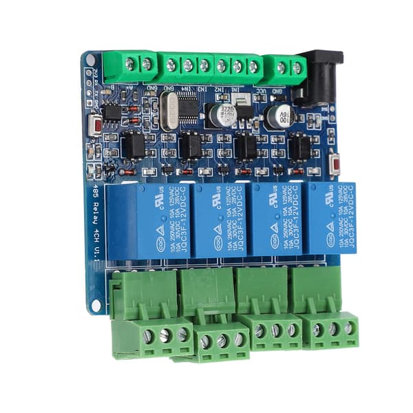 4-kanals relæmodul 12V høj nøjagtighed switch input til RS485/TTL kommunikation