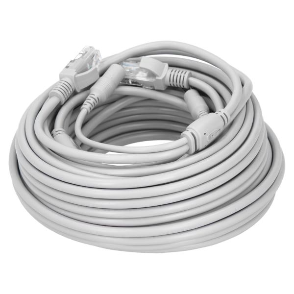 Bærbart Ethernet-kabel 2-i-1 strømforsyningsnetværksledning til IP-kamera NVR CCTV-system15m / 49.2ft