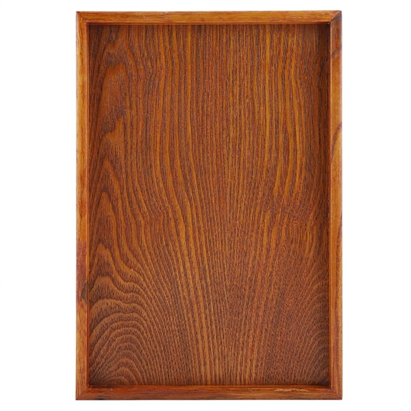 Rektangulært brett i tre for servering av te, snacks og matlagring, 35*24 cm