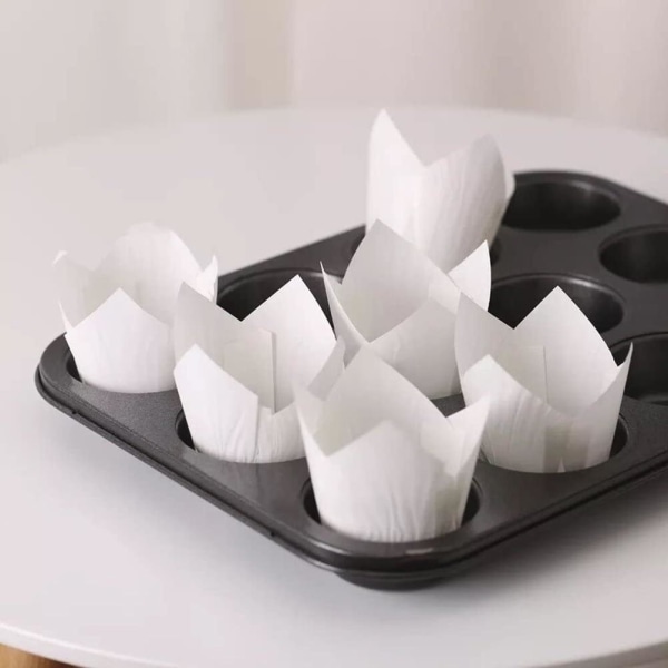 150 stykker mini bagekopper Tulip bage kopper Cupcake liners Muffin liners til bryllup fødselsdagsfester
