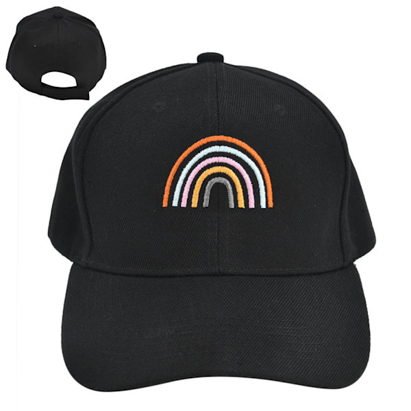 Broderad förälder-barn hatt barn justerbar basebollkeps för utomhusresor svart (mamma)