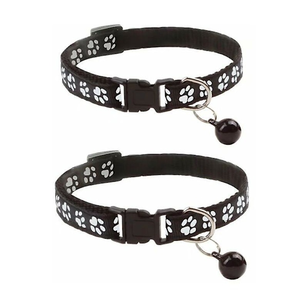 Reflekterande Kattungehalsband, 2 st Anti-Stryp Katt-halsband med Bjällra och Säkerhetsspänne för Katt Kattunge Valp Reflekterande -