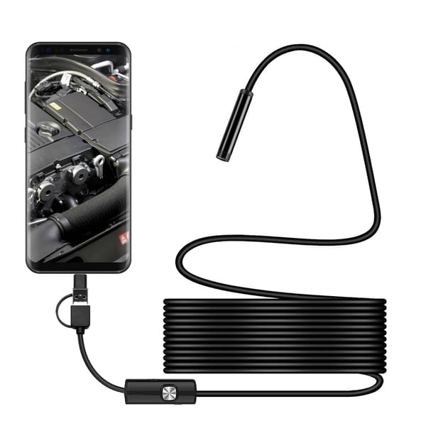 3 i 1 endoskopkamera HD ABS aluminiumslegering industrielt endoskop for Android 6.1 for rør og bil