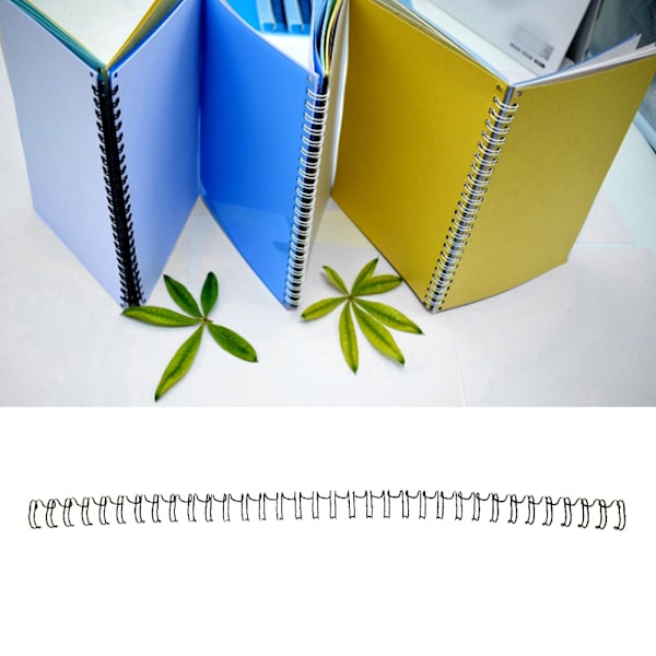 100 STK 9,5 mm Sort A4 Størrelse 34 Tænder 3:1 Double Loop Tråde Binding Wire Kalender Bindejern