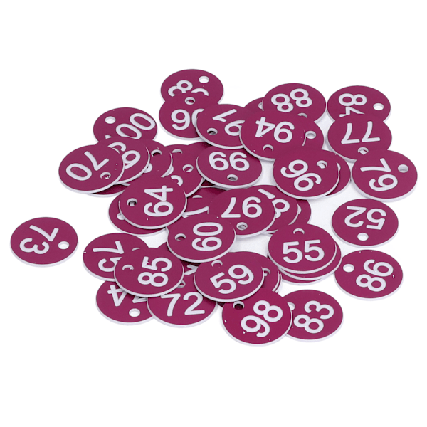 50 st numrerade etiketter runda enkla vackra bikupaetiketter avelsförnödenheter för biodling djurhållning siffror 51 till 100 lila