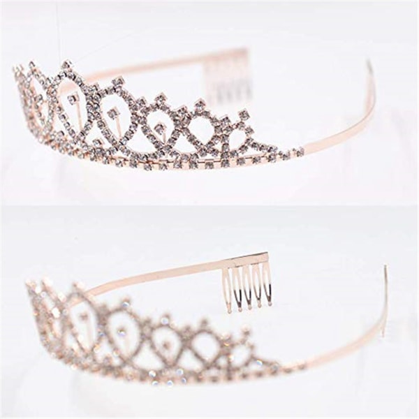 Bursdag Queen Sash Rhinestone Tiara Kit Vakker Bursdag Krone Sash for kvinner Jente Bursdagsfest Favors Sett 14