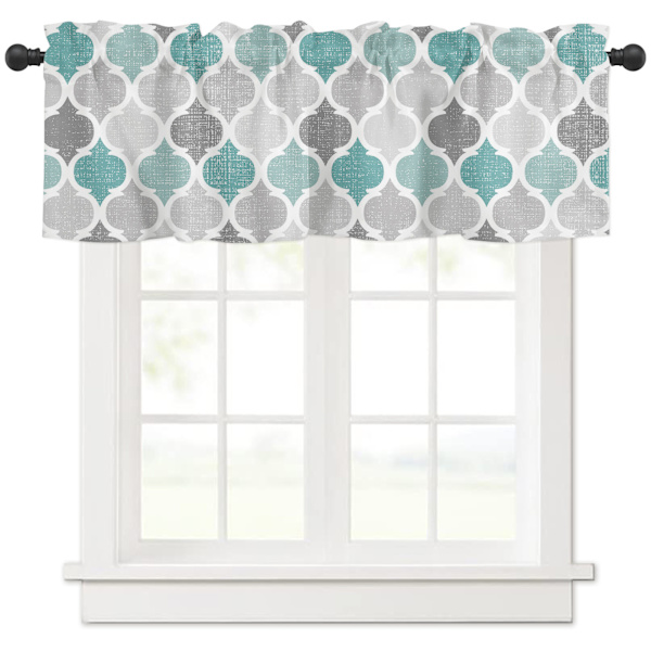 Window Top Gardin Modetryck Ljusblockerande Valans Kort Gardin för hemmabruk 137x45cm Typ 2 Type 2