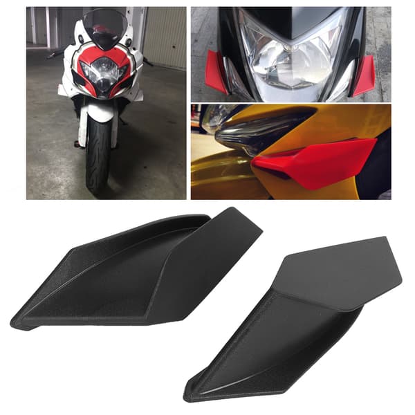 Motorcykel Aerodynamiske Winglets Spoiler Ving Universal Modificerings Tilbehør Sort