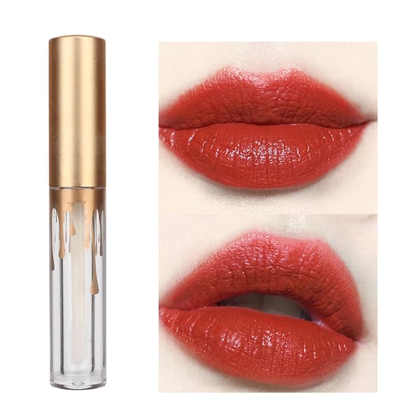 10 stk. tomme lipglossrør DIY læbestiftflaskebeholder makeupværktøj (2,5 ml/stk. mat guldlåg)