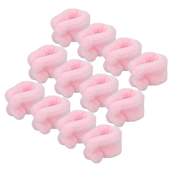 12 st Värmelös Coral Fleece Hårrullar Hårrullare DIY Curl Hårstylingverktyg Rosa