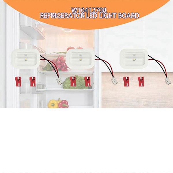 2 stk. W10695459 W10843353 for kjøleskap LED-lysmodulkomponent