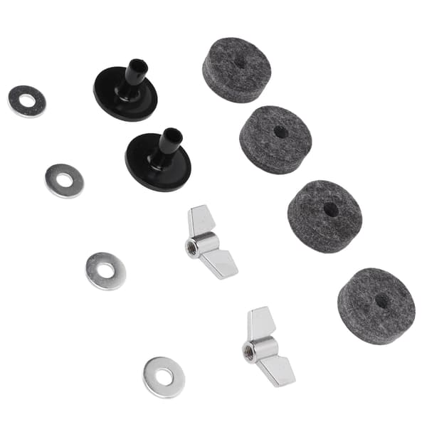 12 kpl symbaalin korvaustarvikkeet huovat holkit 4 cm hi hat -kytkinkuppi siipimutterit aluslevy (harmaa)