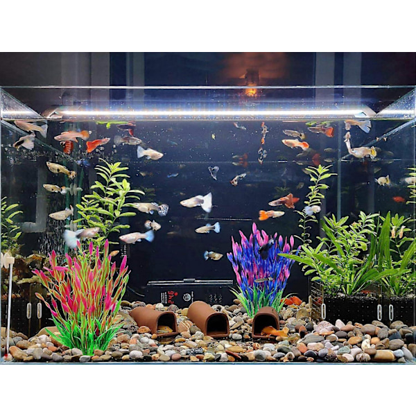 3 Pak Fisketank Dekorationsplanter Kunstige Akvarie Vandplanter Store Plast Akvarie Dekorationer