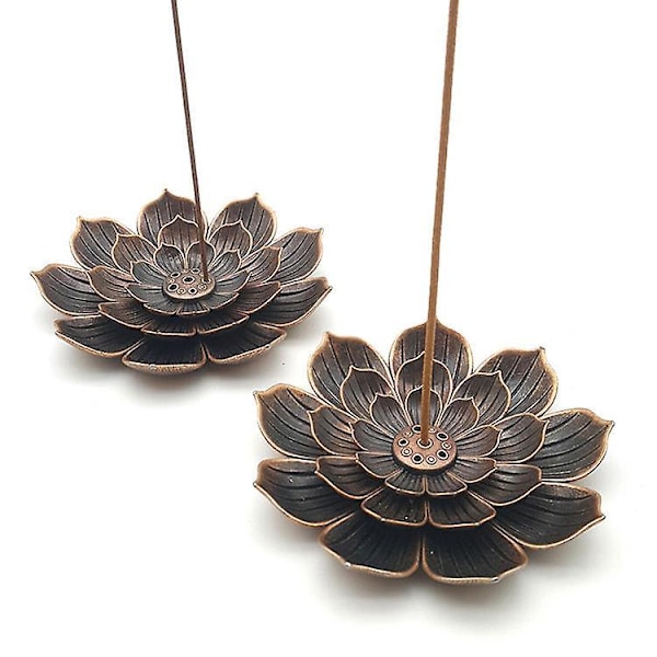 Lotus Rökelsehållare Set - 6-pack, Brun, för Stickor, Spiraler och Koner (3,3 tum)