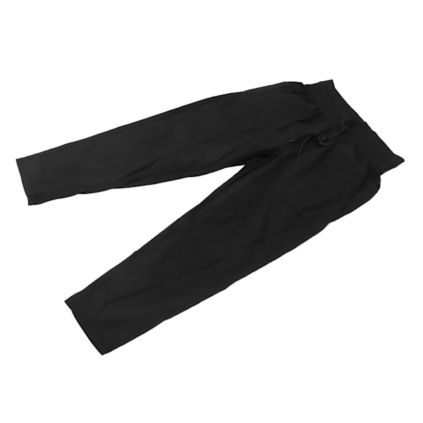 Kvinde Fitness Joggere Nylon Hurtigtørrende Snørelukning Løb Sweatpants Sort L