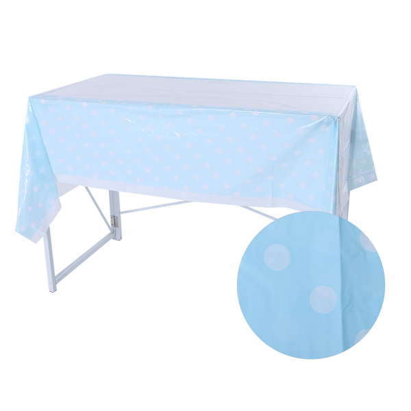 Engangs PVC Dots borddæksel Hjem Party Dekoration Farverig dug (blå)