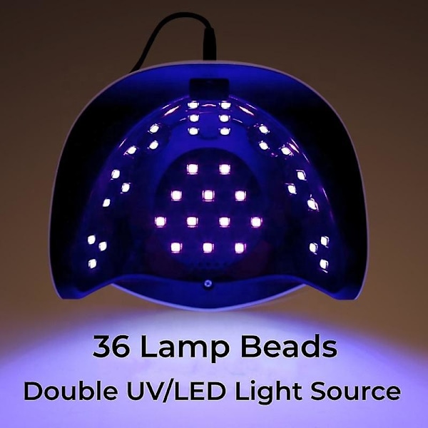 Hurtig og Professionel UV Gel Neglelampe med 4 Timerindstillinger og 36 Lampeperler