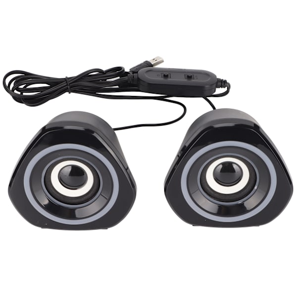 Skrivebords høyttaler USB-drevet tung subwoofer skrivebord mini LED-høyttaler for PalyStation4 datamaskin bærbar PC svart blått lys