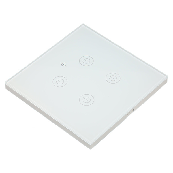 WiFi Smart Wall Light Switch Hærdet glas Fjernbetjening Trådløs Smart Panel Switch 100‑240V