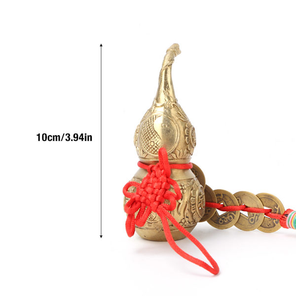 Ren messing Wu Lou Cucurbit-græskar Home Decoration Symbol for Held og Treasure