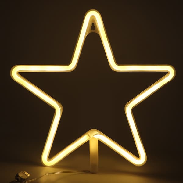 Stjerneformet LED Neonlys USB Nattlys for Hjemmefest Stue Veggdekor