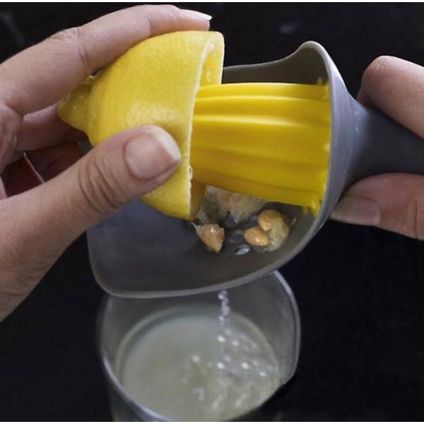 Mini håndholdt ergonomisk citronpresser til køkkenredskaber (sort)