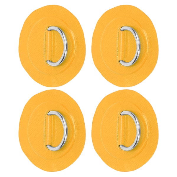 4 stk. PVC-lap med elastisk reb sæt D-ring lap bungee reb sæt rustfrit stål D-ring pude gul