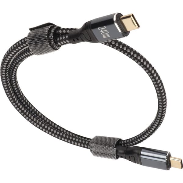 240W PD USB-C han-til-han-kabel, 50 cm, højhastigheds 480 Mbps USB 2.0, dobbelt stik til hurtig overførsel