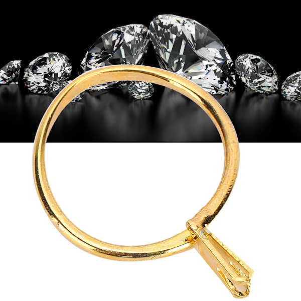 Profesjonell diamantholder Edelstener Spring Prong Claw Ring Smykker Display Tilbehør Gul (Kort)