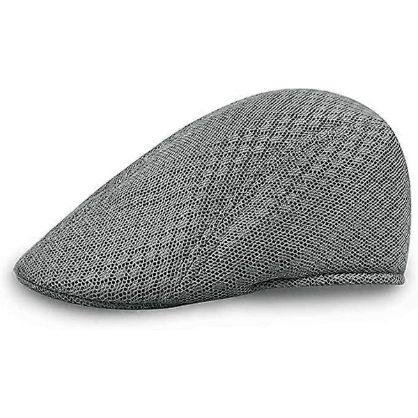 Grå Vintage mesh basker ivy keps herr platt hatt andningsbar keps golf sommar platt hatt andningsbar mesh neutral