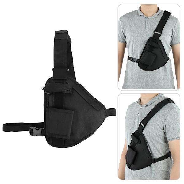 Outdoor Multipocket Walkie Talkie Caller Triangle Tactics Brystveske Vest Glidelås Camping