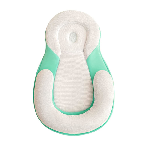 Bomulls Baby Snuggle Nest Sleeper - Bärbar & Andningsbar Lounger för 0-12 Månader (Grön)