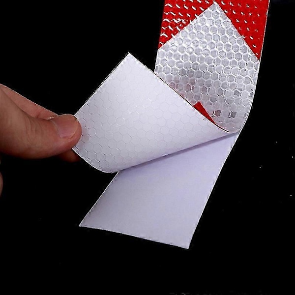 25Mx5cm Reflextejp, Reflex Säkerhetstejp för Pilorientering, Varningsskylt, Hög Synlighet, Hög Intensitet, Pil i Rött och Vitt_SZ